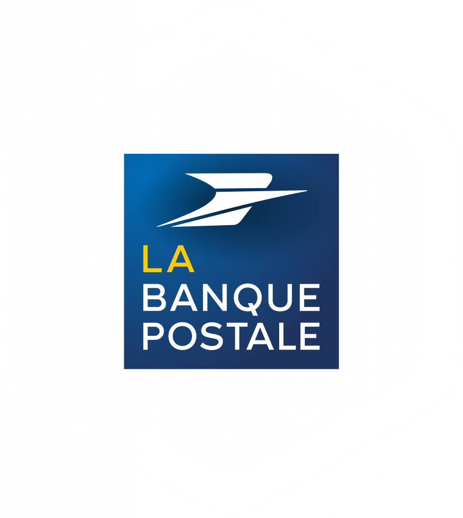 Logo client La Banque Postale sur forme Hexagone blanche